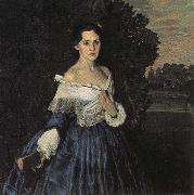 Konstantin Somov Lady in Blue France oil painting artist